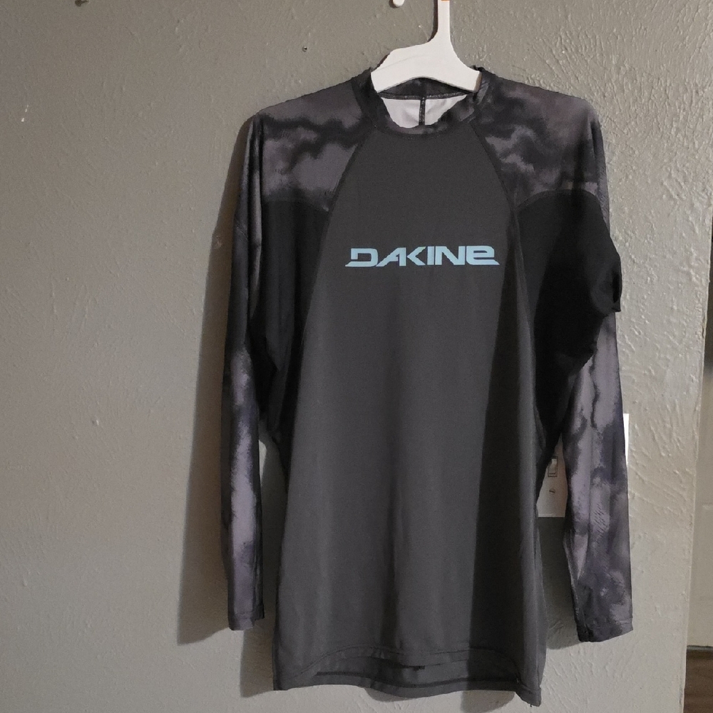Dakine Black and Gray Long Sleeve Shirt with Blue Logo